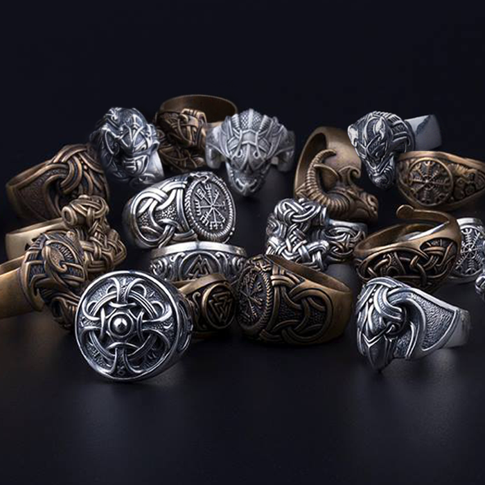 bague bronze argent viking