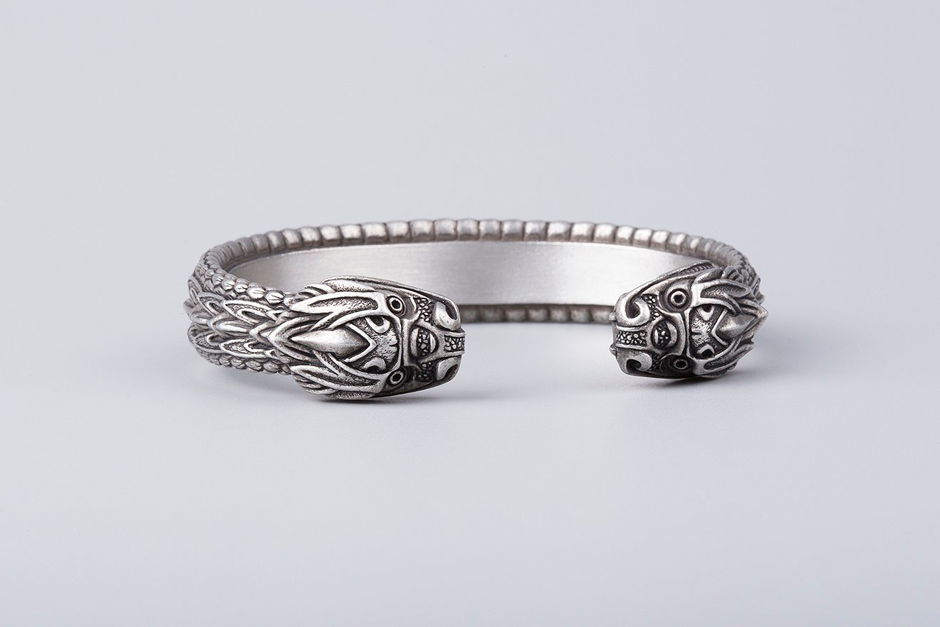 bracelet viking JÖRMUNGAND - Bronze Argent 