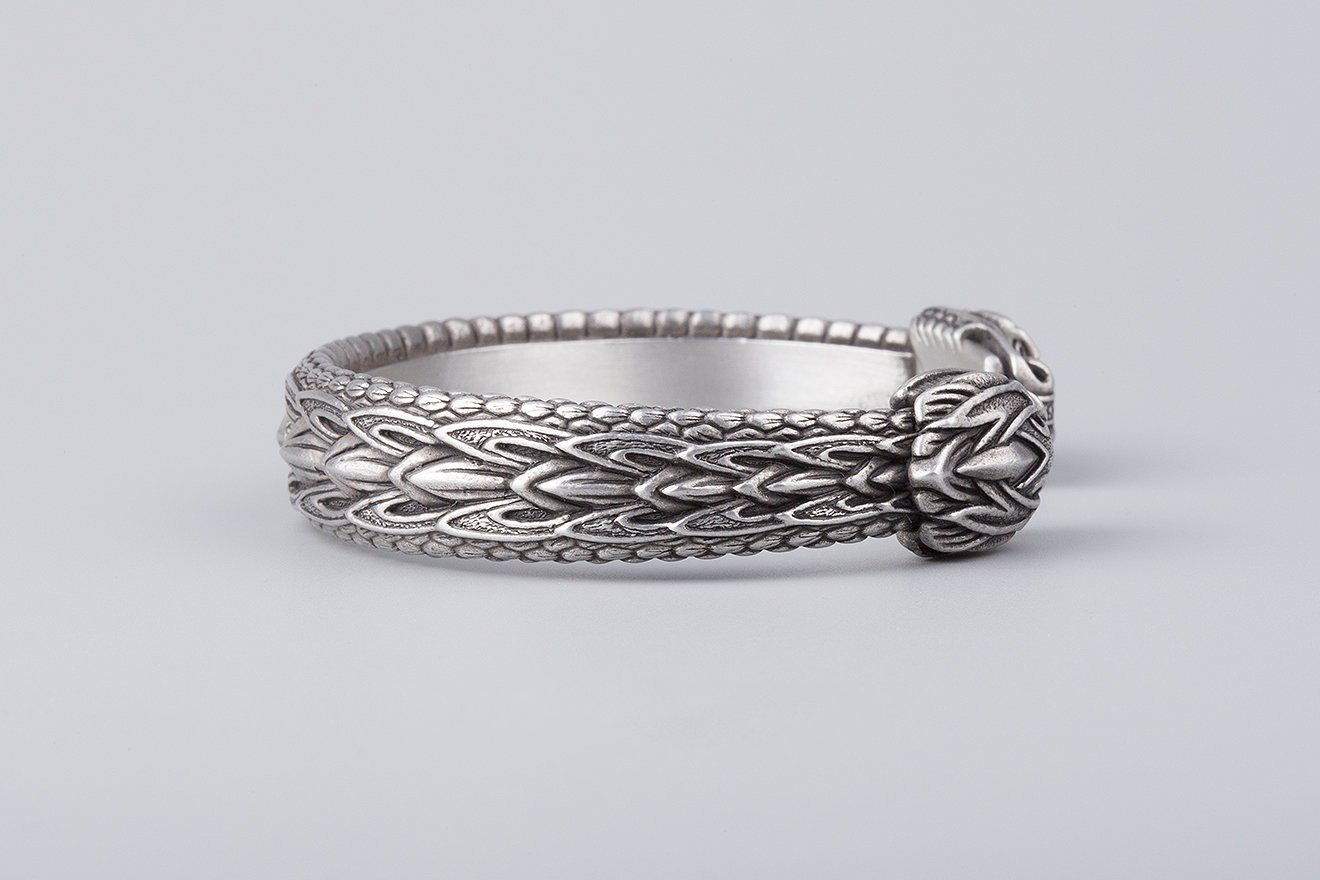bracelet viking JÖRMUNGAND - Bronze Argent 