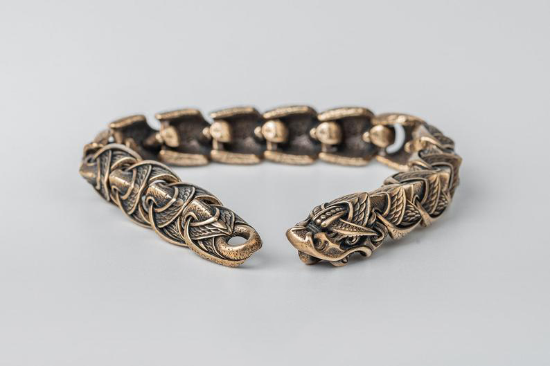 JÖRMUNGAND - Bronze Massif Bracelet viking serpent 