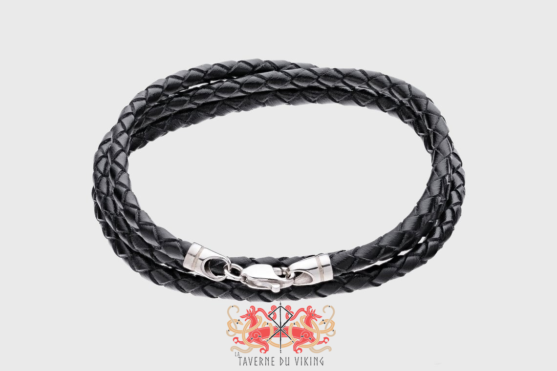 Braided leather cord